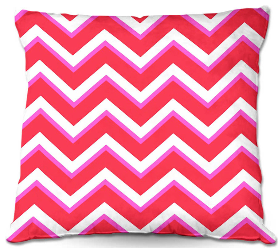 DiaNoche Throw Pillows Layer Red Pink