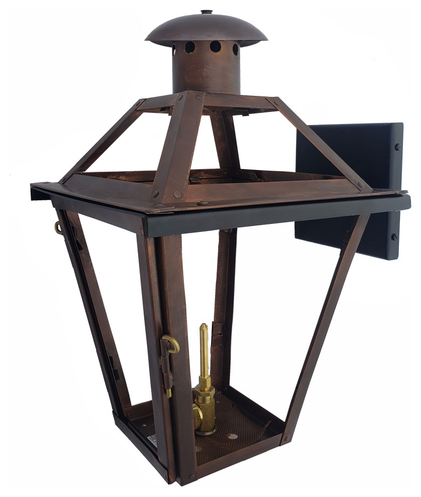 French Quarter Copper Lantern Made in the USA, Black Powder Coat, 30, Ng