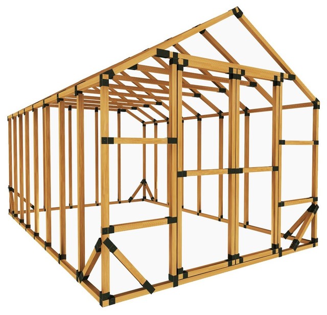 10x16 Standard Storage Shed Kit - Farmhouse - Sheds - by E 
