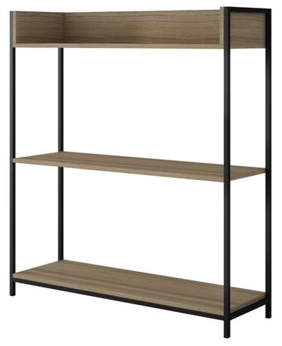 Ellis 36 61 Bookcase 2 0 With 3 Shelves Dark Oak And Black