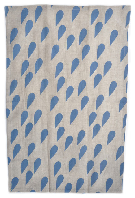 Raindrops Linen Tea Towel