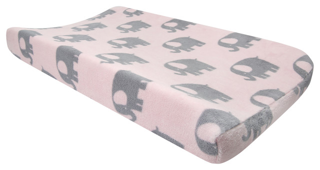 Trend Lab Gray and Cream Buffalo Check Deluxe Flannel Changing Pad Cover