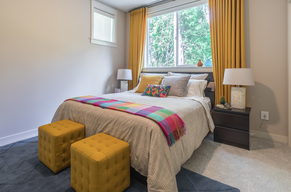 Design ideas for a modern bedroom in Seattle.