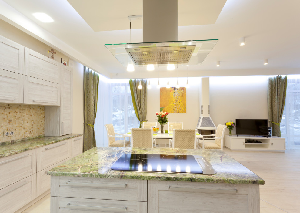 Великолепие мрамора на кухне, фотография объекта