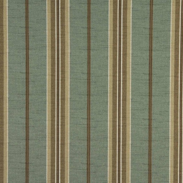 Turquoise Brown And Beige Striped Indoor Outdoor Upholstery Fabric By