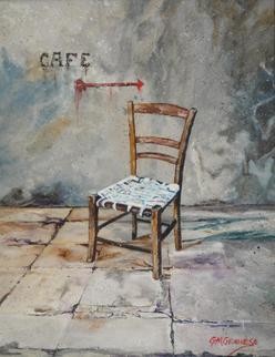 Chair At The Cafe Original By Gigi Genovese