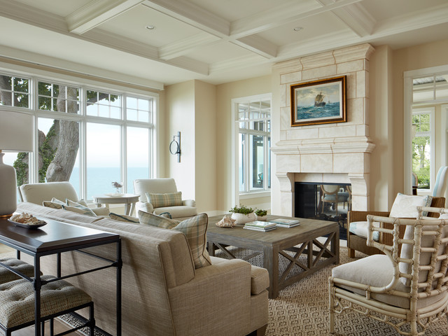 Michigan Lakehouse Beach Style Living Room Chicago
