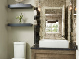 Transitional Powder Room by R|House Design Build