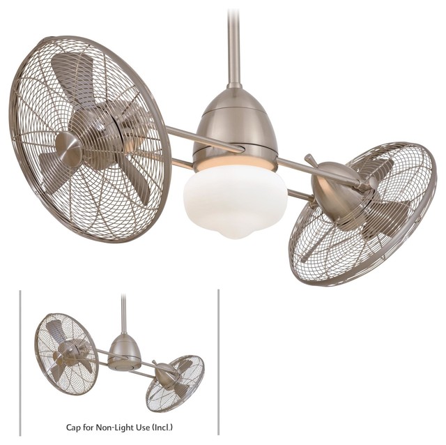 Minka Aire Gyro 1 Light Brushed Nickel Wet Dual Motor Ceiling Fan