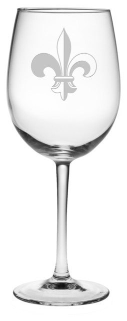 Fleur-De-Lis Wine Glasses, Set of 4