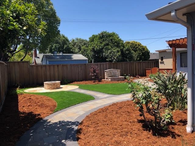 Backyard Water Feature & Firepit