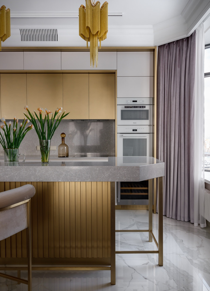 Люкс интерьер кухни в Квартире 160 кв. м. в стиле Неоклассика