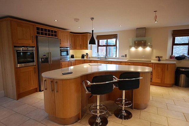 Timber kitchen with white quartz worktop traditional-kitchen