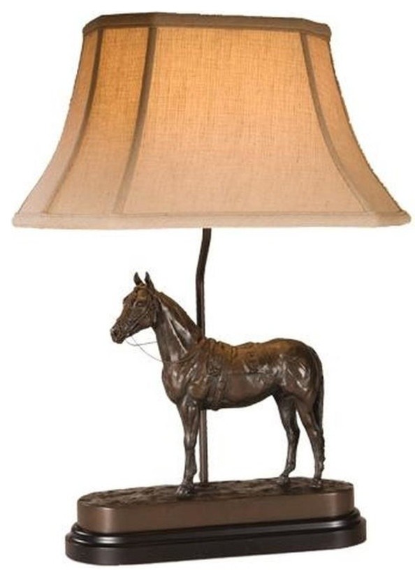 Sculpture Table Lamp Lucky Number 9 Horse By Belden Hand Crafted