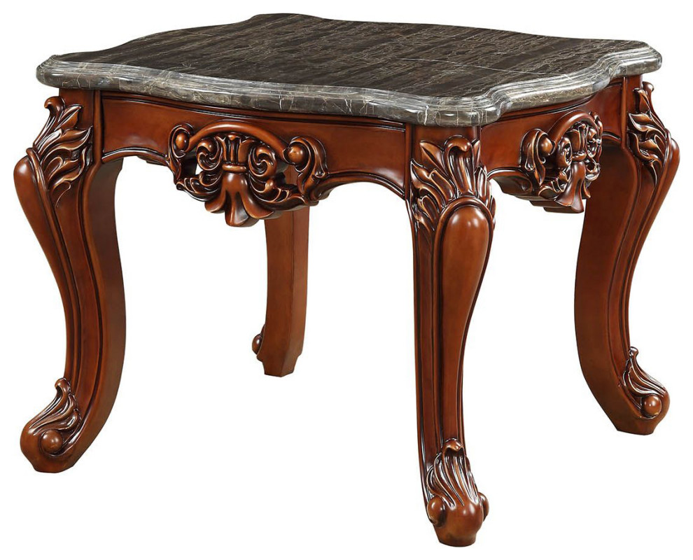 Square Marble Coffee Table, Walnut Victorian Coffee Tables by Simple Relax Houzz