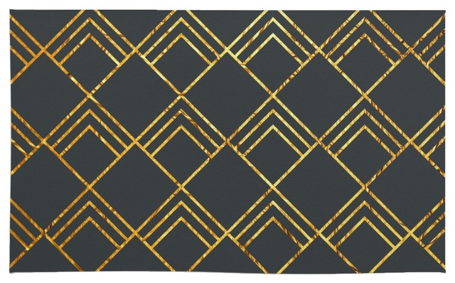 Society6 Diamond Art Deco, Black and Gold Rug - Contemporary - Area ...