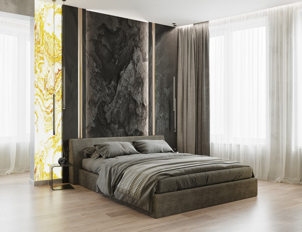 Трехкомнатная квартира для семьи из 4 человек с монохромным интерьером