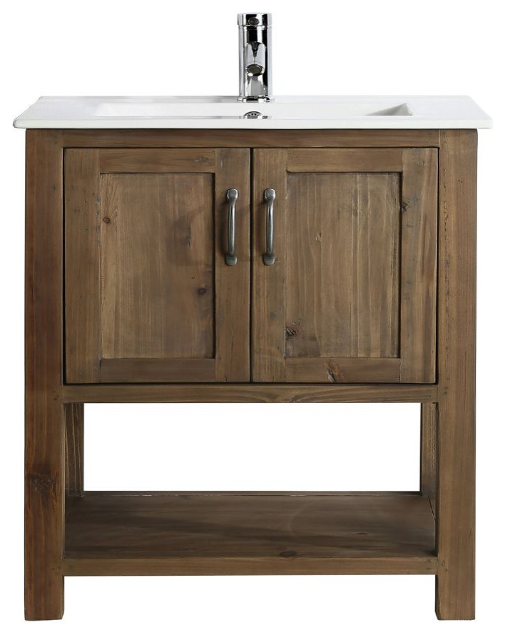 Austin Traditional Walnut 30" Single Sink Vanity Transitional