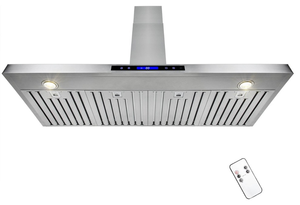 Golden Vantage 48" Wall Mount Stainless Steel LED Display Range Hood With Remote
