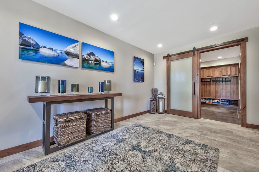 Foyer - large transitional foyer idea