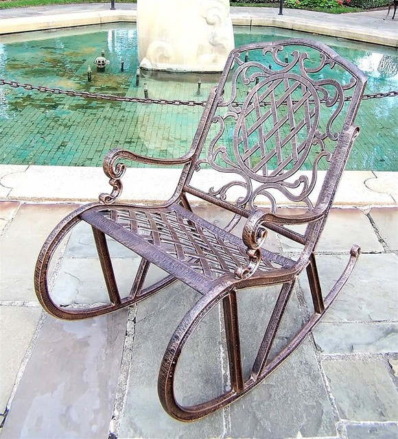 Cast Aluminum Rocking Chair - Mississippi (Antique Bronze)