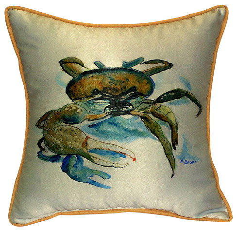 Betsy Drake Fiddler Crab Pillow- Indoor/Outdoor