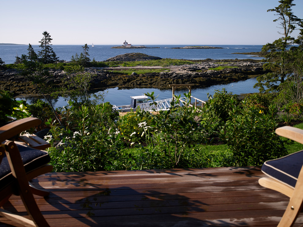 This is an example of a beach style deck in Portland Maine.