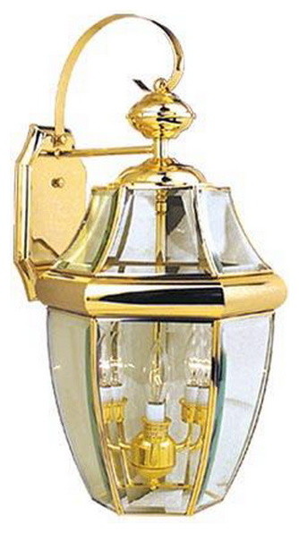 Titanium Polished Brass And Clear Beveled Glass Exterior Wall Light Titanium Polished Brass And Clear Beveled Glass Exterior Wall Light