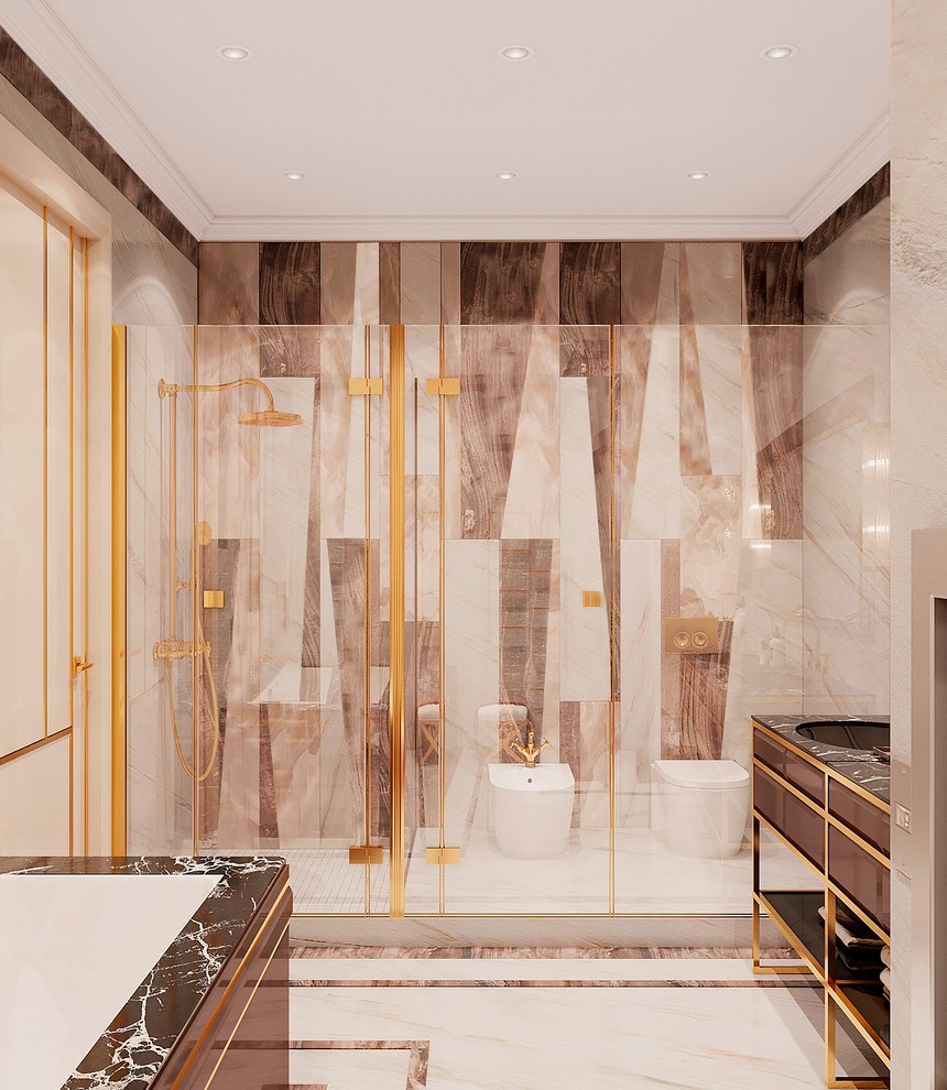 Роскошь в стилистическом разнообразии - душевая