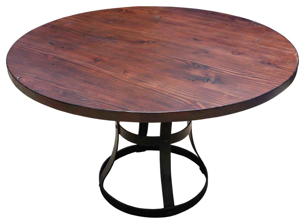Round Detroit Dining Table With Metal Base