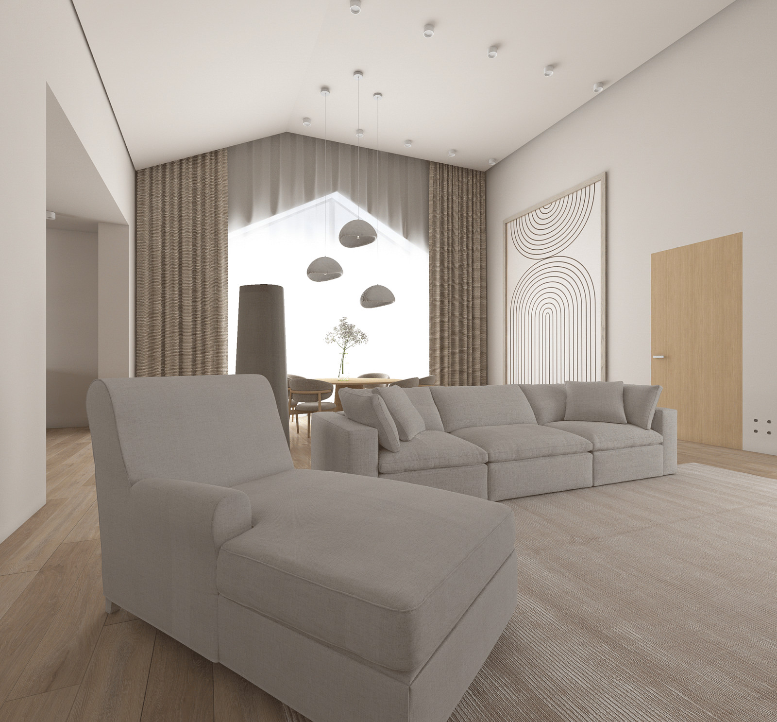 Дизайн-проект кухни-гостиной / с. Булгаково, Уфимский район