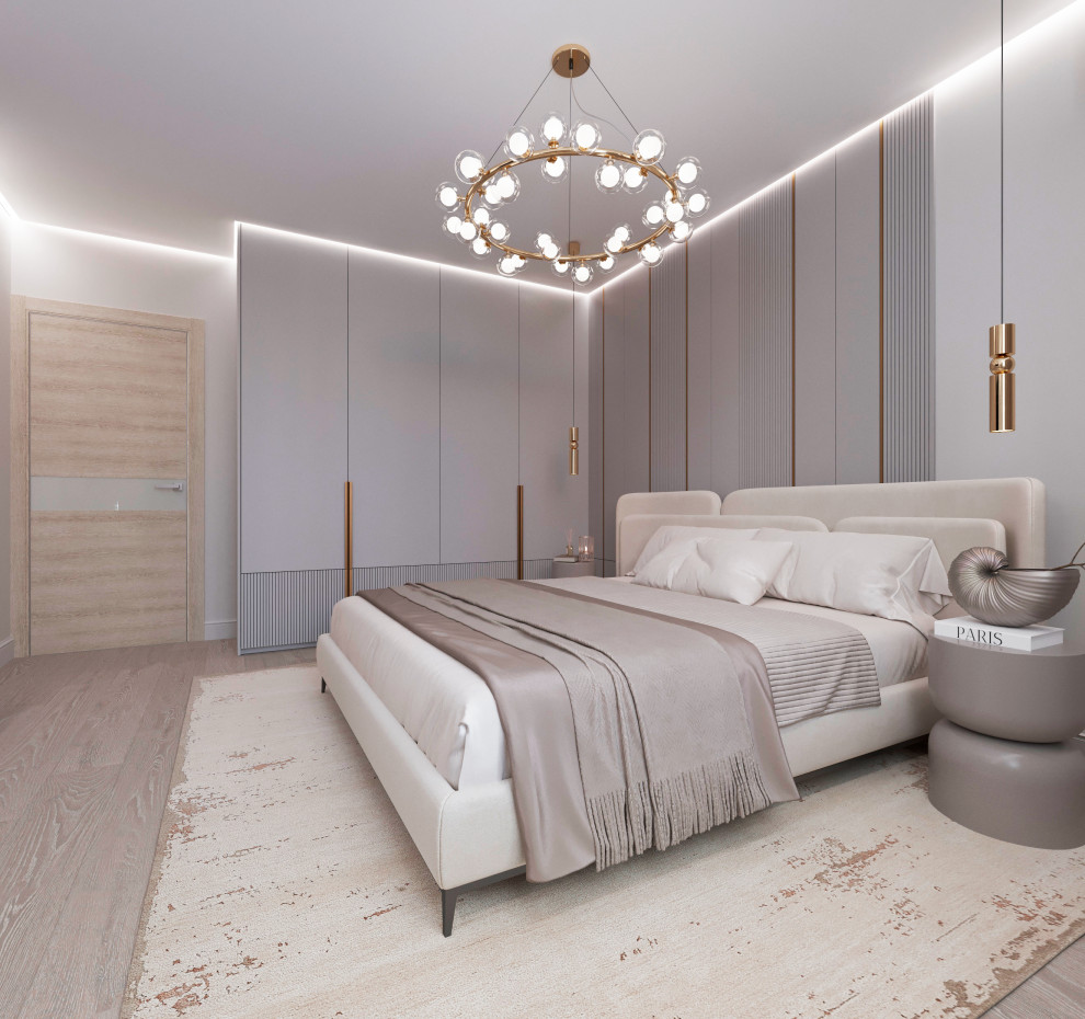 Дизайн-проект спальни для молодой семьи из Москвы.