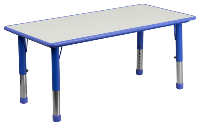 23.625''W X 47.25''L H Adjustable Rectangular Blue Plastic Activity Table
