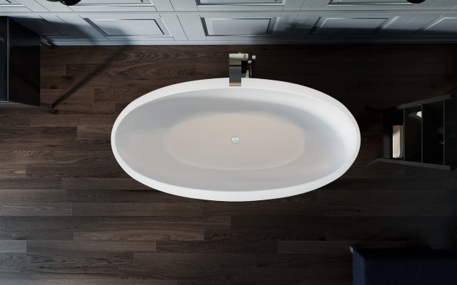Aquatica Sensuality Mini Freestanding Solid Surface Bathtub, Black ...