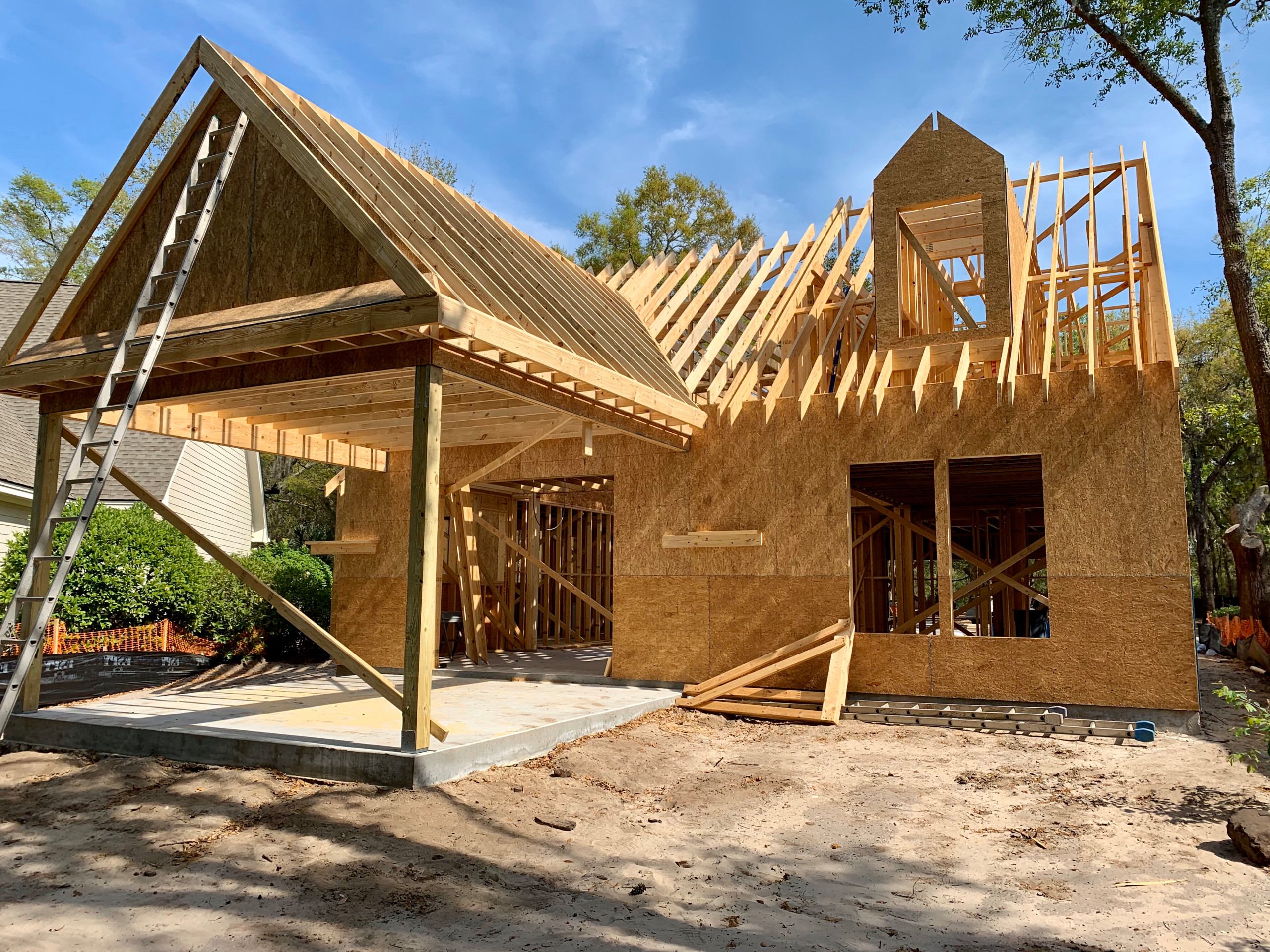 Framing screen porch on golf course