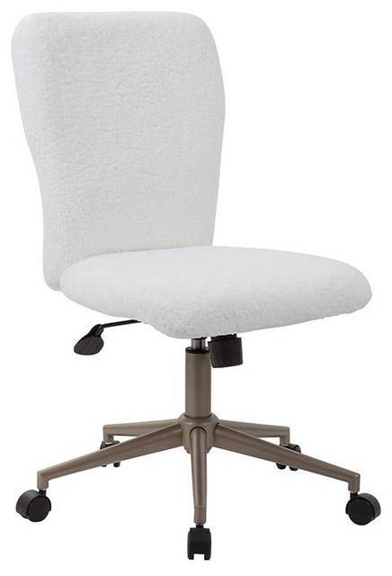 White Fur And Gold Office Chair Contemporary Office Chairs By Office Furniture More