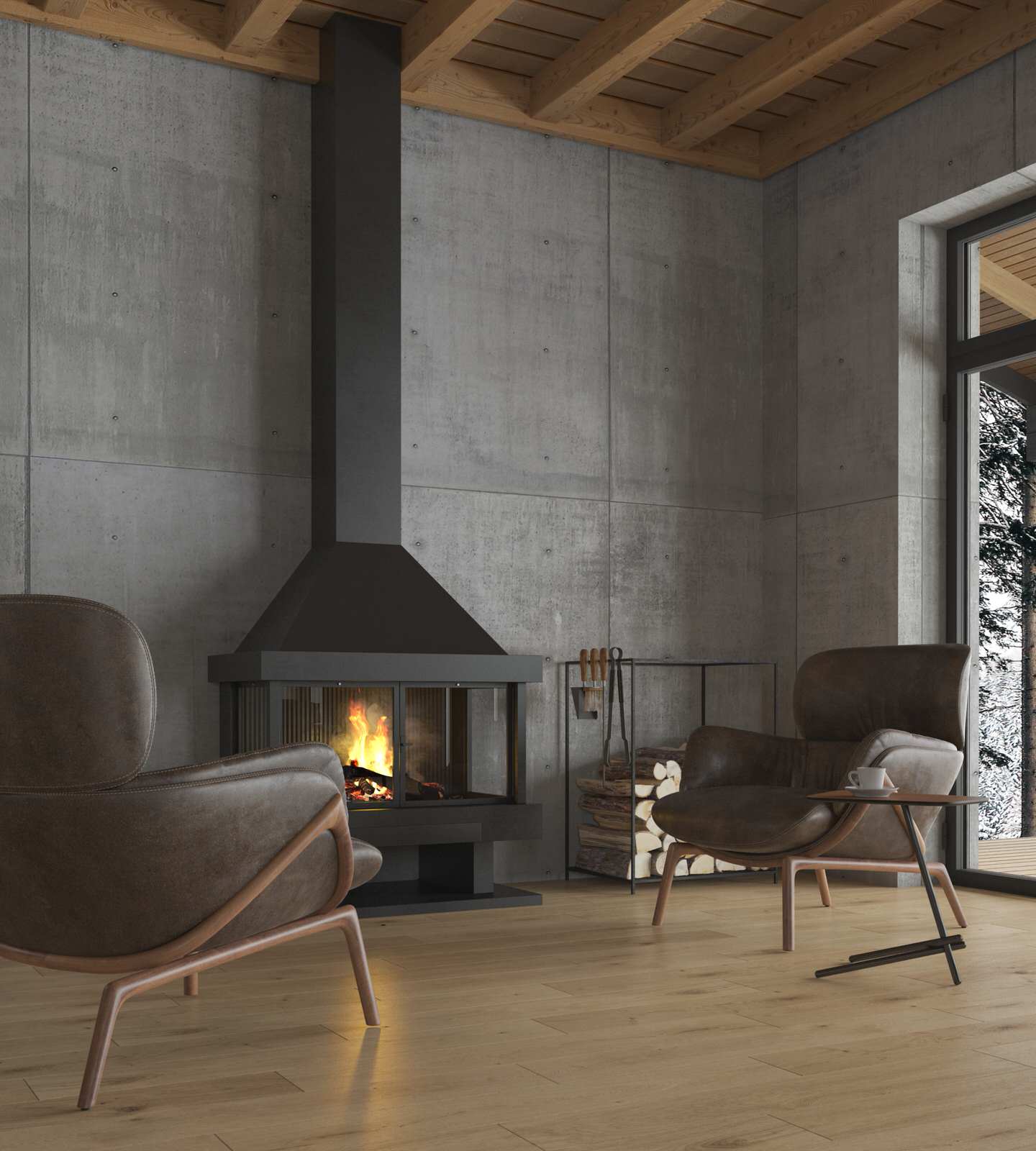 Дизайн-проект интерьера загородного дома (из бруса)