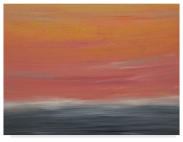 "Sunrise Orange Gray" by Hilary Winfield, Canvas Art