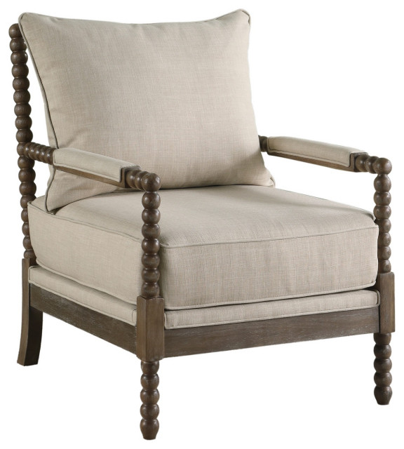 Cushion Back Accent Chair, Oatmeal