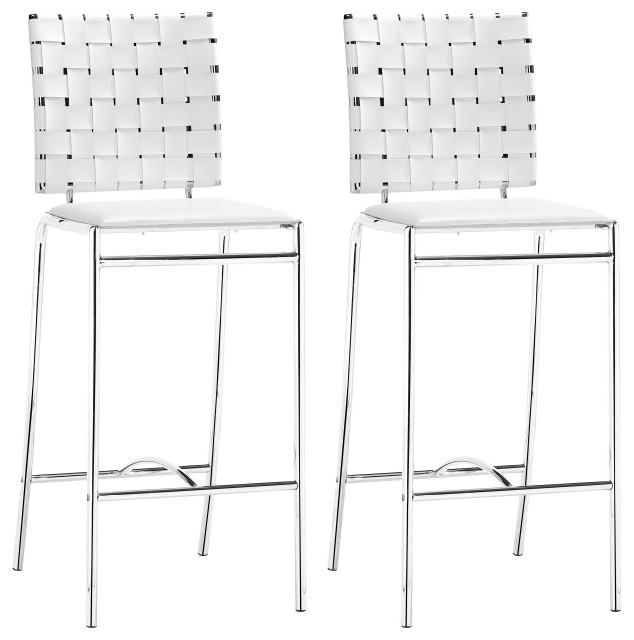Criss Cross Counter Chair (Set of 2) White Modern Bar Stools And Counter Stools by Beyond