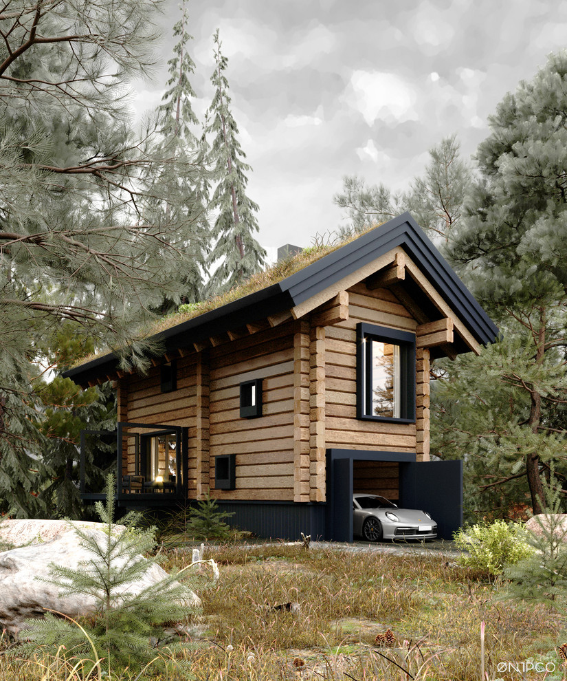 Ультимативно-узкий дом из лафета сибирской лиственницы / 95 м.кв