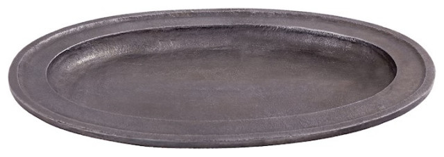 Elk Lighting Aluminum Round Tray without Handles, Food-Safe/Pewter