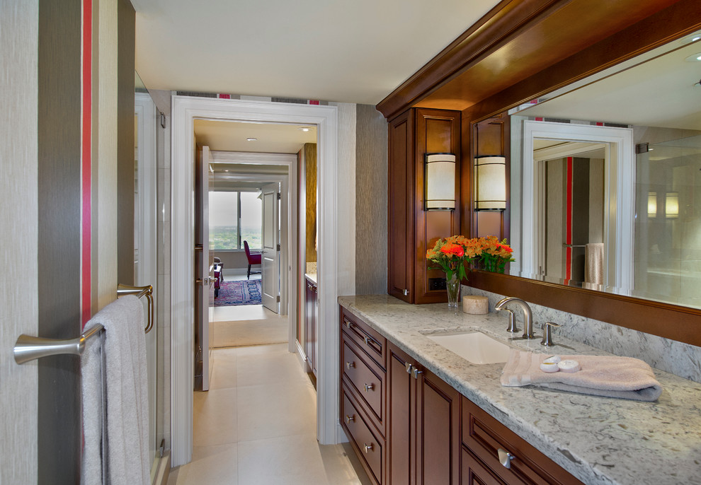 Transitional bathroom photo in Miami