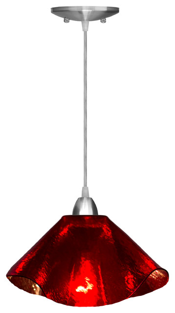 Jezebel Radiance Lily Pendant Large Ruby Red Glass Contemporary Lighting By Houzz - Jezebel Pendant Light