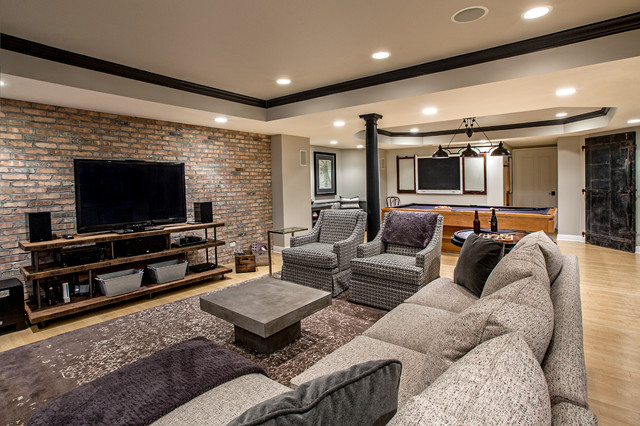 Chicago Chic Basement fusion-family-room