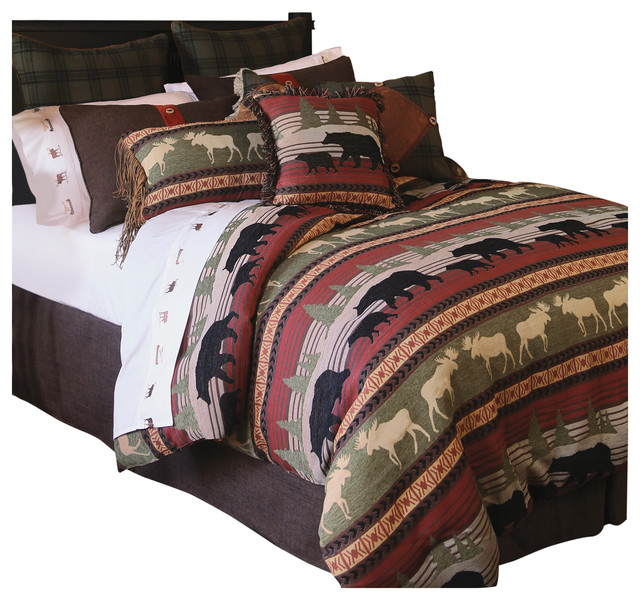 Ontario Wilderness 5Piece Cabin Bedding Set Rustic Duvet Covers And Duvet Sets by
