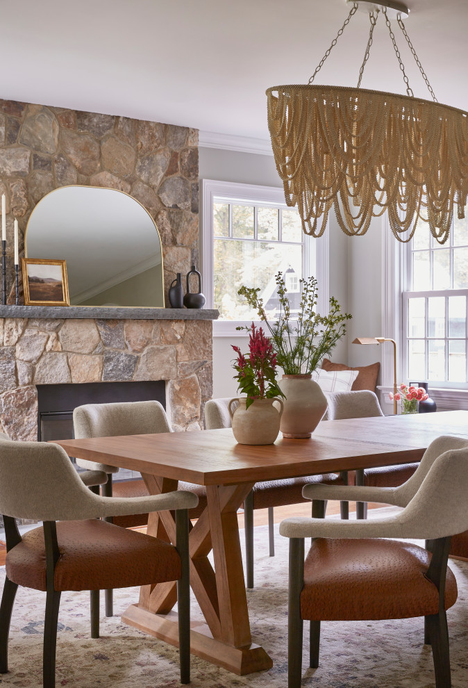 Inspiration for a transitional dining room remodel in New York