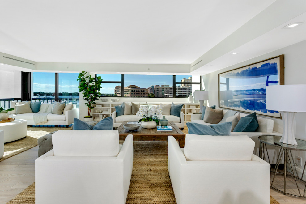 Waterview Towers Transitional Living Room Miami by Meridith