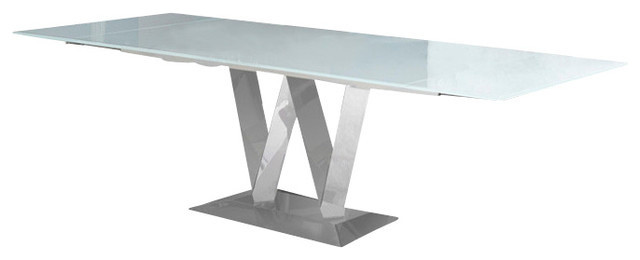 Vicky Dining Table Base With Glass Top, Modern Pedestal Dining Table Base