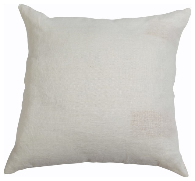 Handmade White Linen Decorative 22 Pillow Cover Contemporary